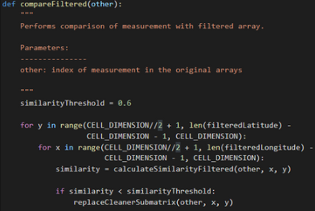 compareFiltered function