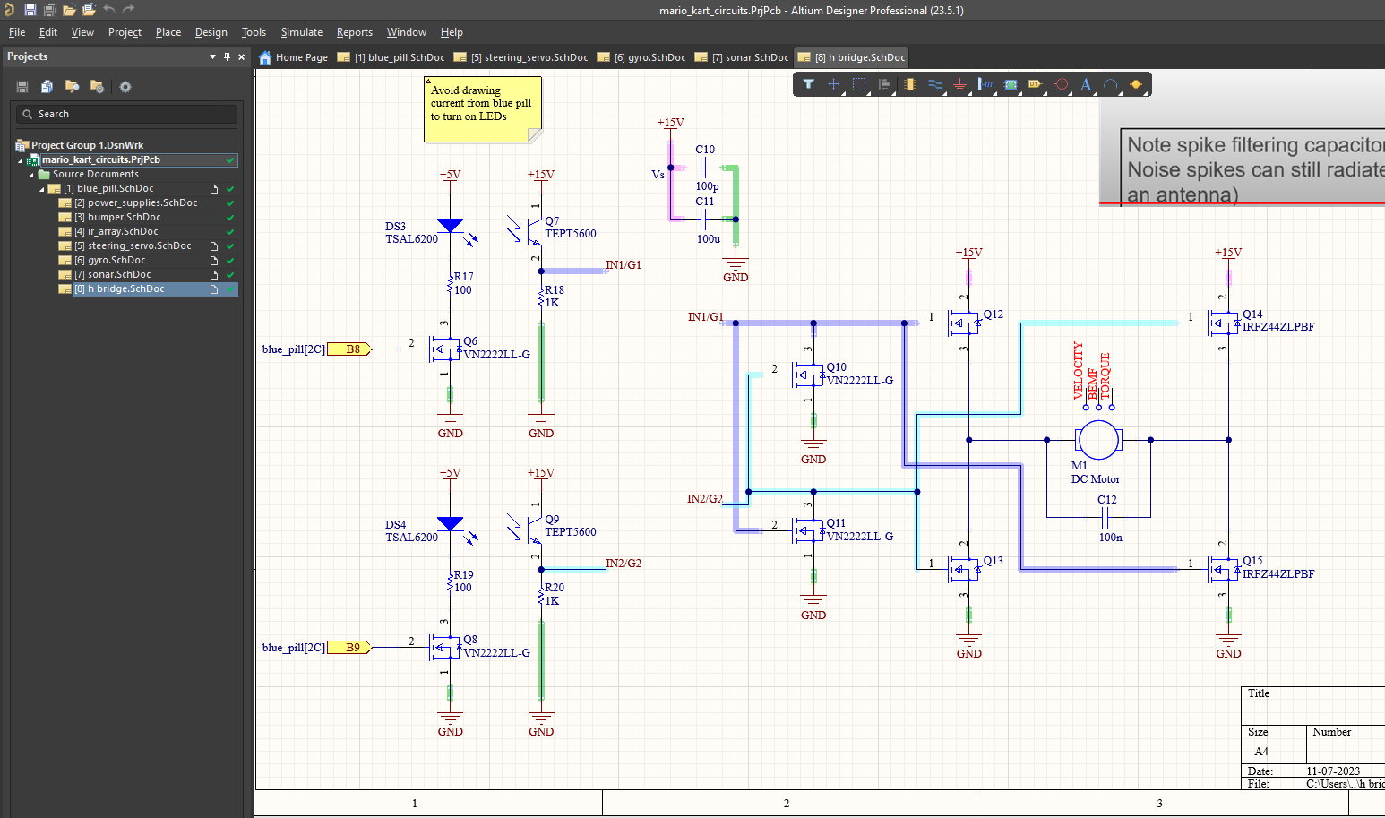 Robot H-bridge circuit